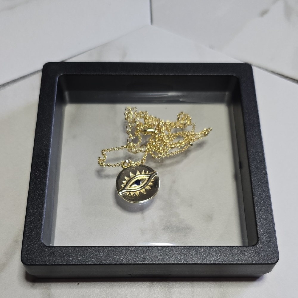 Gold Evil Eye Pendant Necklace